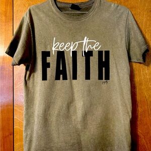 Ladies Brand Colortone Medium “Keep The Faith” Green T-shirt